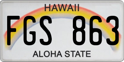 HI license plate FGS863