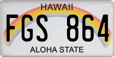 HI license plate FGS864