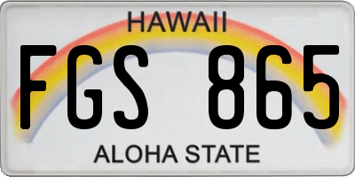 HI license plate FGS865