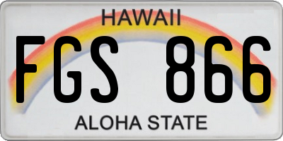 HI license plate FGS866