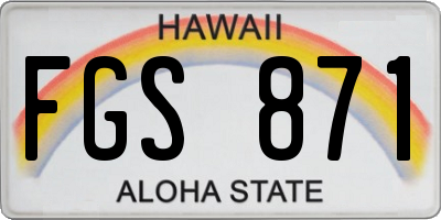 HI license plate FGS871
