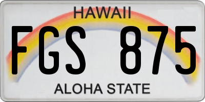HI license plate FGS875