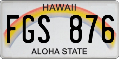 HI license plate FGS876