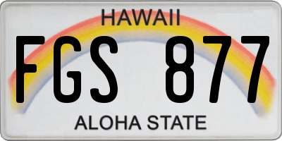 HI license plate FGS877