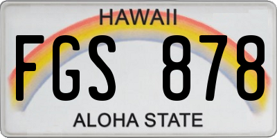 HI license plate FGS878