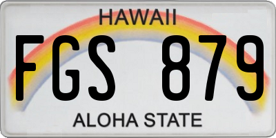 HI license plate FGS879
