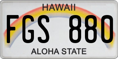 HI license plate FGS880