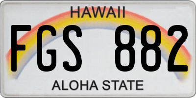 HI license plate FGS882