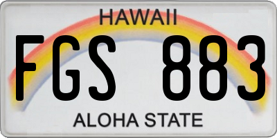 HI license plate FGS883