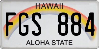 HI license plate FGS884