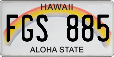 HI license plate FGS885