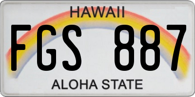 HI license plate FGS887