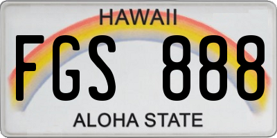 HI license plate FGS888