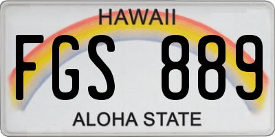 HI license plate FGS889