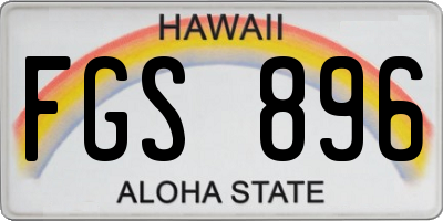 HI license plate FGS896