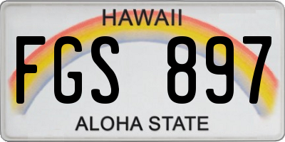 HI license plate FGS897