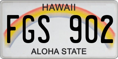 HI license plate FGS902