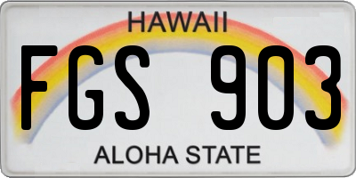 HI license plate FGS903