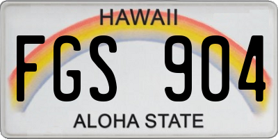 HI license plate FGS904