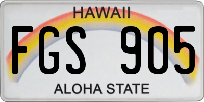 HI license plate FGS905