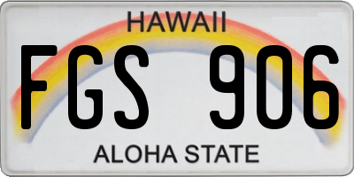 HI license plate FGS906
