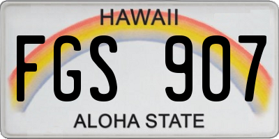 HI license plate FGS907