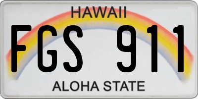 HI license plate FGS911