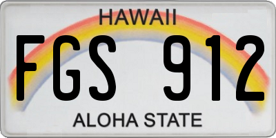 HI license plate FGS912