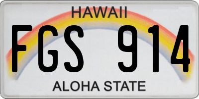 HI license plate FGS914