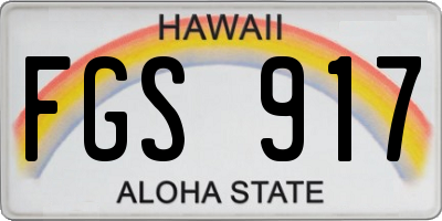 HI license plate FGS917