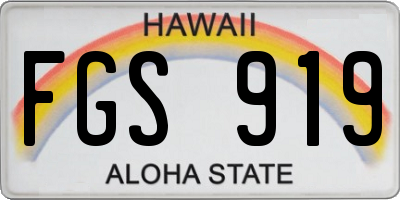 HI license plate FGS919