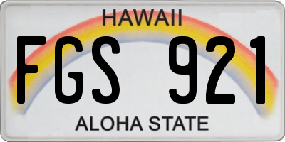 HI license plate FGS921
