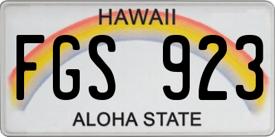 HI license plate FGS923