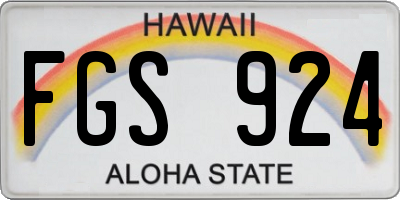HI license plate FGS924