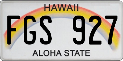 HI license plate FGS927