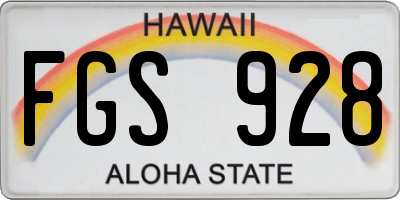 HI license plate FGS928
