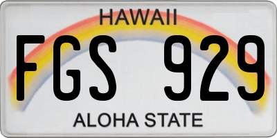 HI license plate FGS929