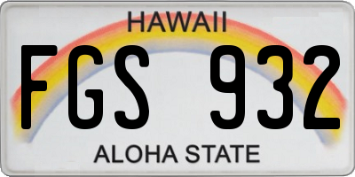 HI license plate FGS932