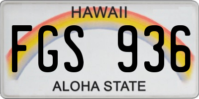 HI license plate FGS936