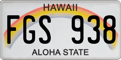 HI license plate FGS938
