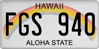 HI license plate FGS940
