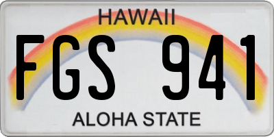 HI license plate FGS941