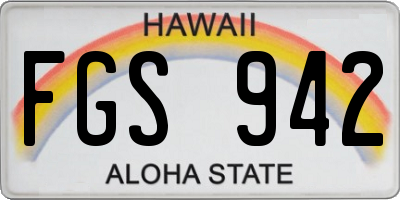 HI license plate FGS942