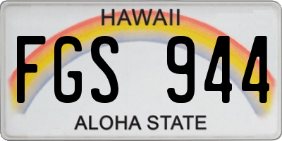 HI license plate FGS944