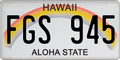 HI license plate FGS945
