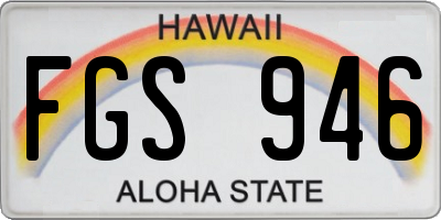 HI license plate FGS946