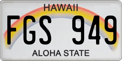 HI license plate FGS949