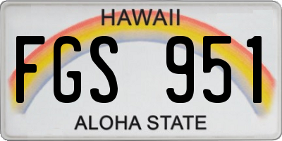 HI license plate FGS951