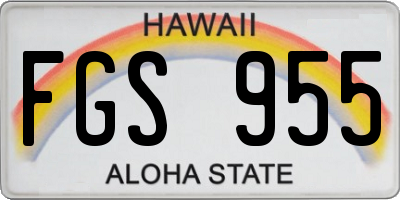 HI license plate FGS955