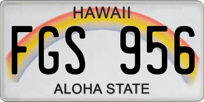 HI license plate FGS956